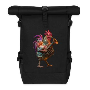 Rooster Tuba - Roll Top Backpack - black - Front
