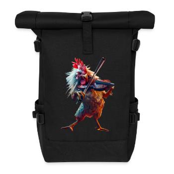 Hahn Violine - Rolltop Rucksack - Schwarz - Vorne
