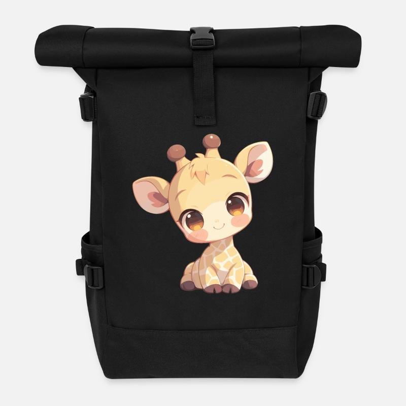 Giraffen Giraffe - Rolltop Rucksack - Schwarz