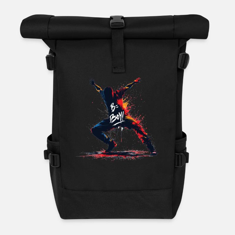B-Boy Breakdance Hip Hop Tanz Tänzer Breakdance - Rolltop Rucksack - Schwarz
