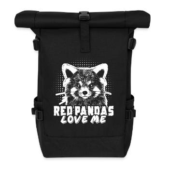 Red Pandas Love Me - Roll Top Backpack - black - Front