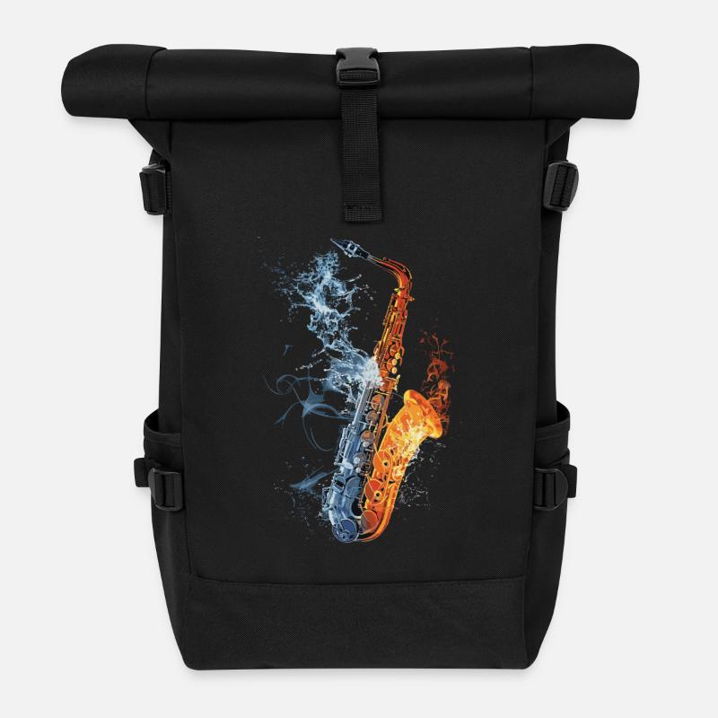 Saxophon - Rolltop Rucksack - Schwarz