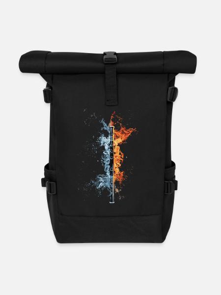 Querflöte - Rolltop Rucksack - Schwarz