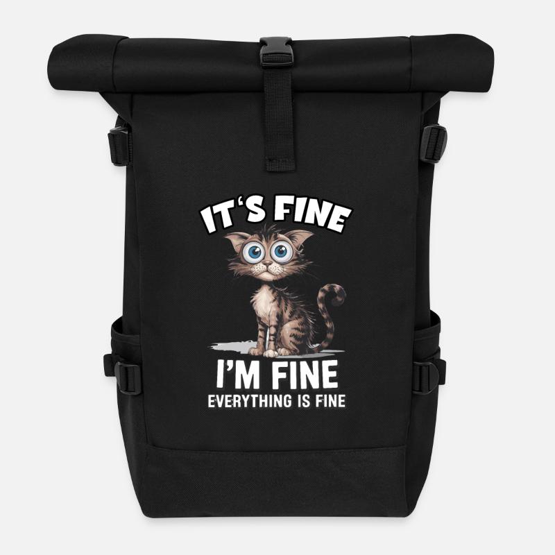 It's Fine I'm Fine Everything Is Fine Lustige - Rolltop Rucksack - Schwarz
