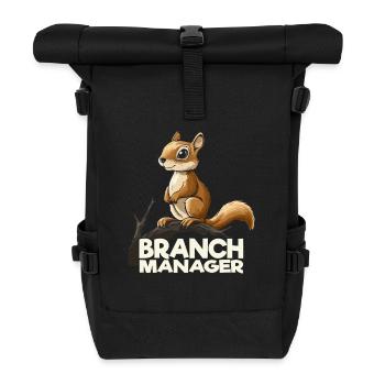 Lustiges Eichhörnchen Branch Manager Cartoon - Rolltop Rucksack - Schwarz - Vorne