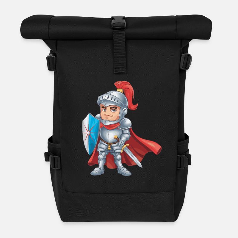 Freundlicher Ritter als Geburtstagsgeschenk Design - Rolltop Rucksack - Schwarz
