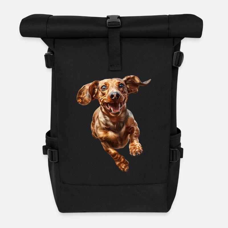 Dackel - Rolltop Rucksack - Schwarz