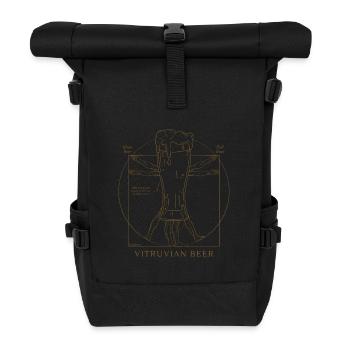 Vintage Vitruvian beer - Roll Top Backpack - black - Front