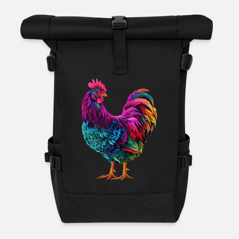 Huhn - Rolltop Rucksack - Schwarz