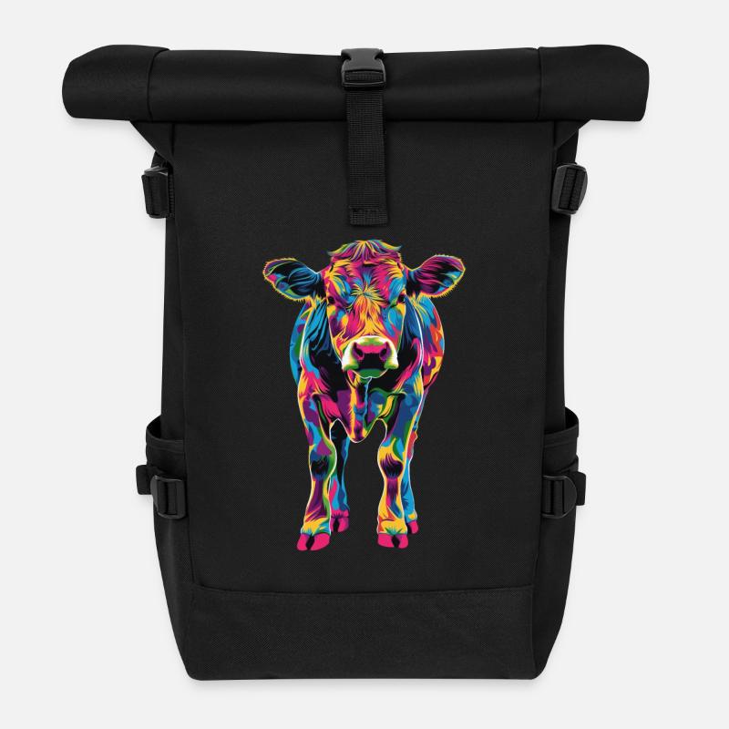Kuh - Rolltop Rucksack - Schwarz