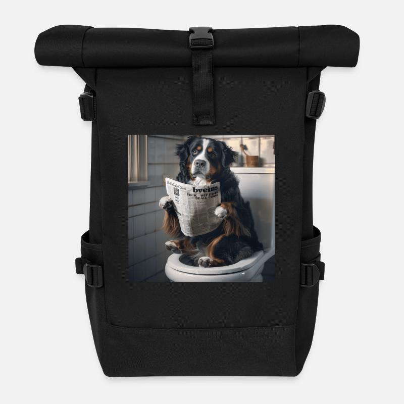Berner Sennenhund - Rolltop Rucksack - Schwarz