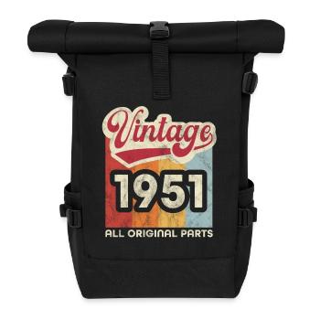 Jahrgang 1951 - Rolltop Rucksack - Schwarz - Vorne