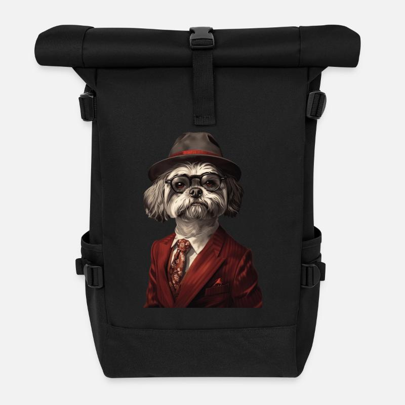 Lhasa Apso - Rolltop Rucksack - Schwarz