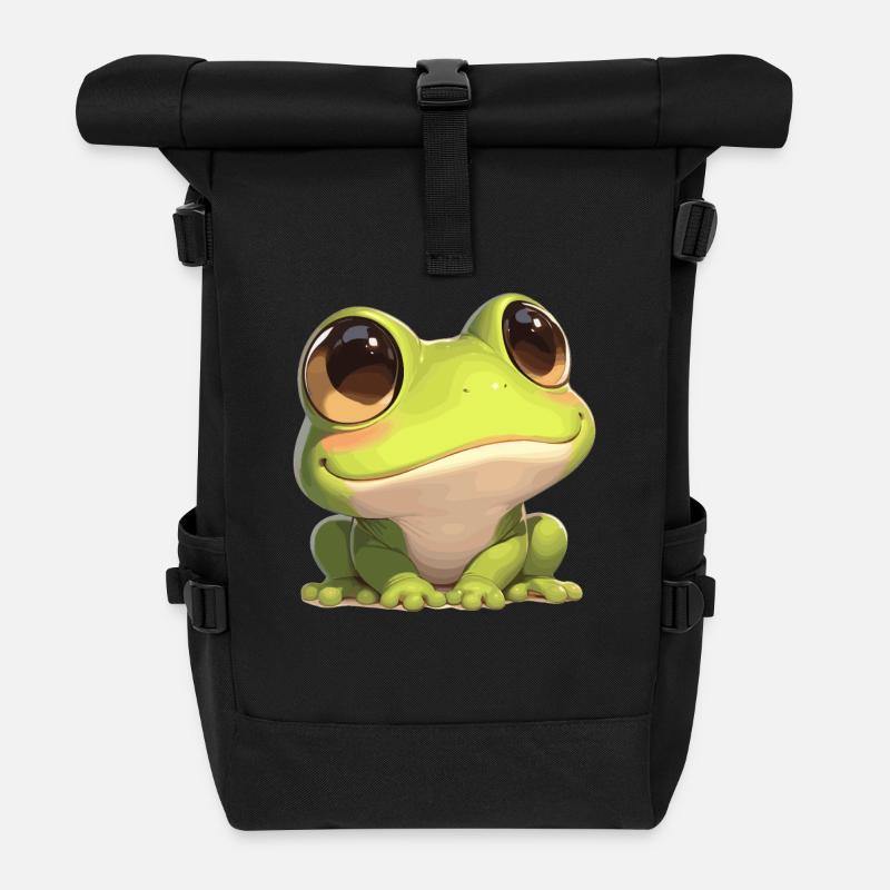 Frosch Frösche - Rolltop Rucksack - Schwarz