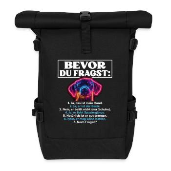 Bevor Du Fragst Das Ist Mein Hund - Rolltop Rucksack - Schwarz - Vorne