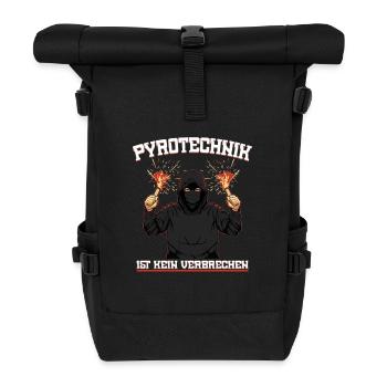 Pyrotechnik ist kein Verbrechen Ultra Stadion Pyro - Rolltop Rucksack - Schwarz - Vorne