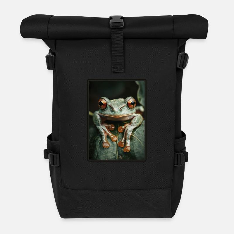 Frosch Frösche - Rolltop Rucksack - Schwarz