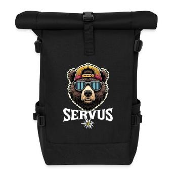 Servus Bär Bayer Oktober Party Bär - Rolltop Rucksack - Schwarz - Vorne