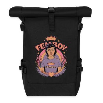 Femboy Pride Design – Stylish and self-confident - Roll Top Backpack - black - Front