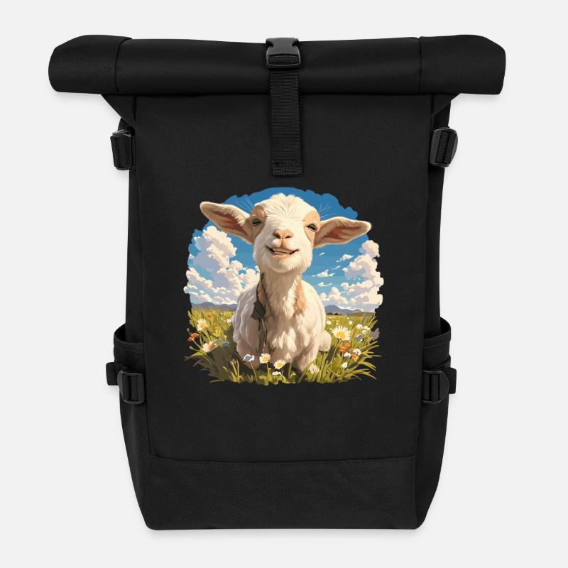 Ziegen Ziege - Rolltop Rucksack - Schwarz