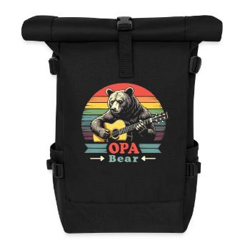 Grandpa Bear Grandpa Bear Grandpa Birthday Bear Fans Bear - Roll Top Backpack - black - Front