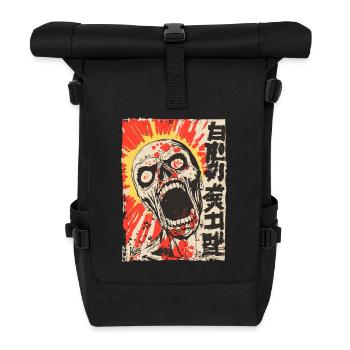 Screaming Japanese skull - Roll Top Backpack - black - Front