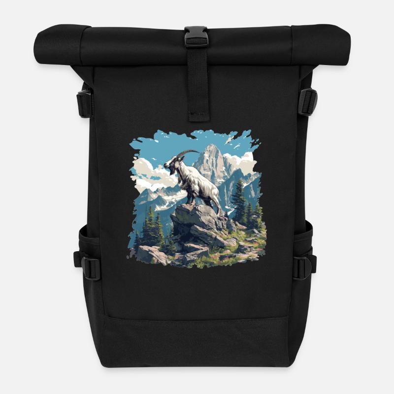 Ziegen Ziege - Rolltop Rucksack - Schwarz