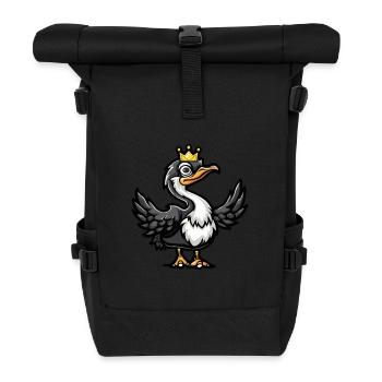 Couronne de dessin animé d’autruche - Sac à dos roll top - noir - Devant