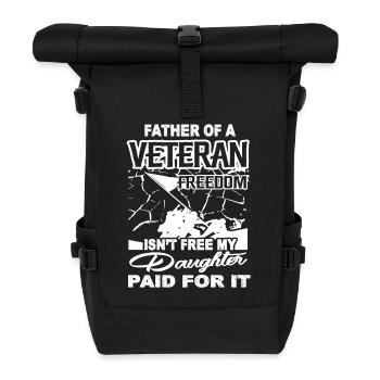 Veteran Father Of A Veteran - Roll Top Backpack - black - Front
