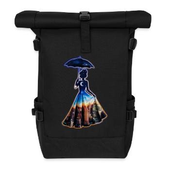 City Girl - Stadt Mädchen - Roll Top Backpack - black - Front
