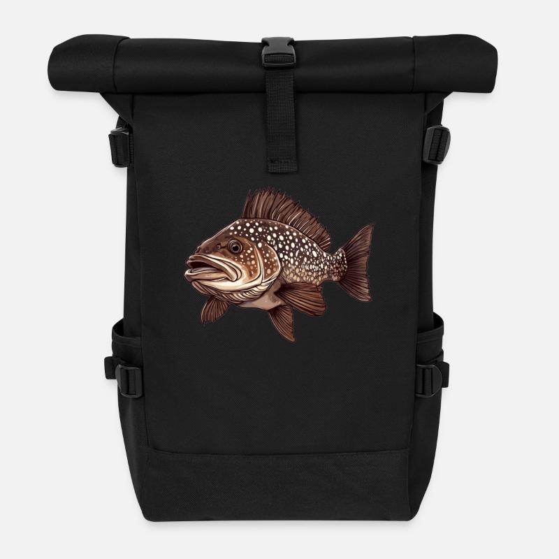 Zackenbarsche Zackenbarsch - Rolltop Rucksack - Schwarz