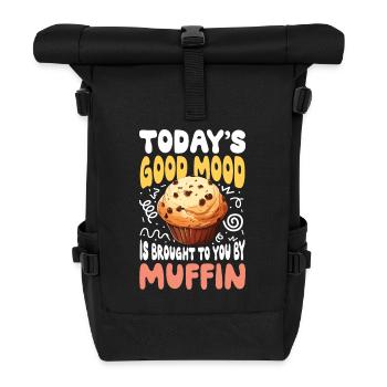 Today's Good Mood Is Brought To You By Muffin - Rolltop Rucksack - Schwarz - Vorne