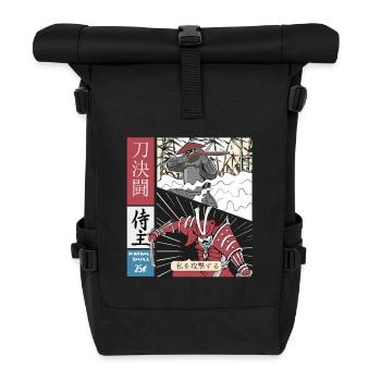 Meisterschwertkämpfer Katana vs Schusswaffe - Rolltop Rucksack - Schwarz - Vorne