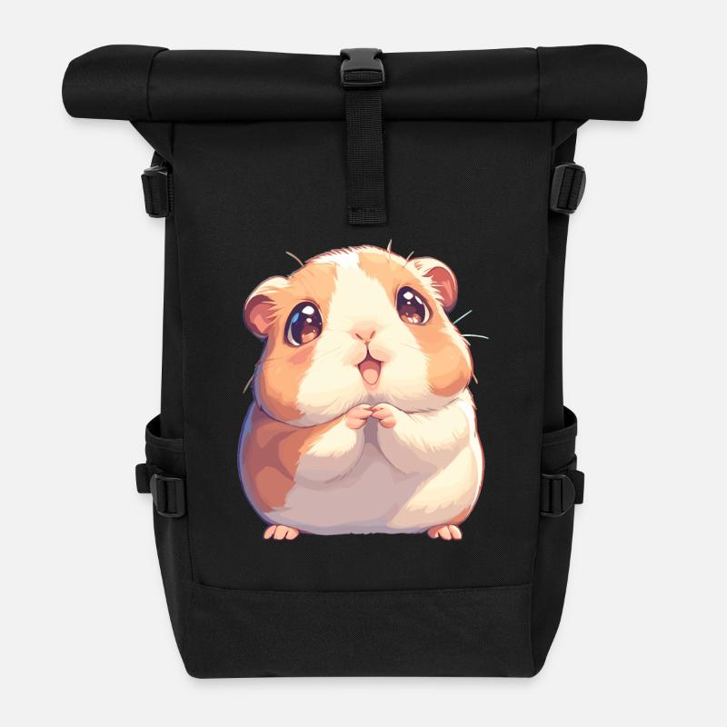 Meerschweinchen - Rolltop Rucksack - Schwarz
