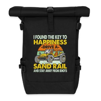 Key to happiness: ride a sand rail and - Roll Top Backpack - black - Front