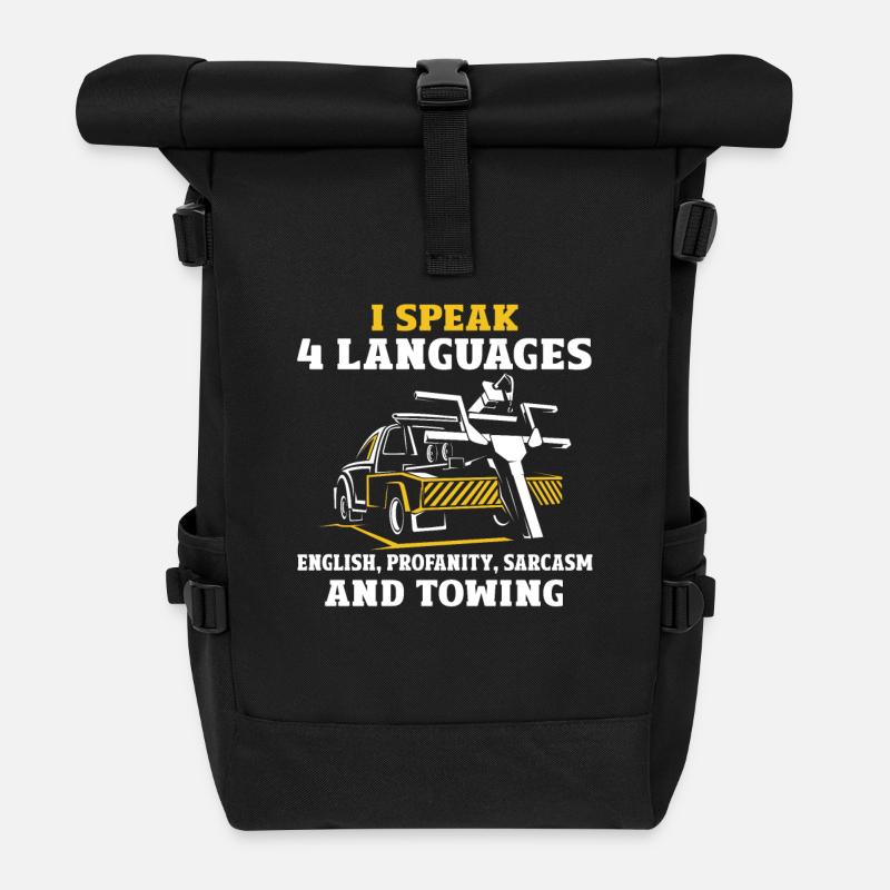 Ich Spreche 4 Sprachen Abschleppen Sarkasmus - Rolltop Rucksack - Schwarz