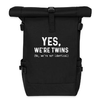Twin Matching Brother Sister Twins Siblings - Rolltop Rucksack - Schwarz - Vorne