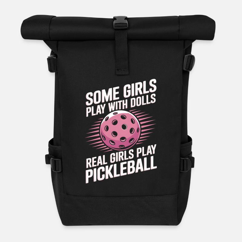 Pickleball Spruch Mädchen Witz Pickleball Geschenk - Rolltop Rucksack - Schwarz