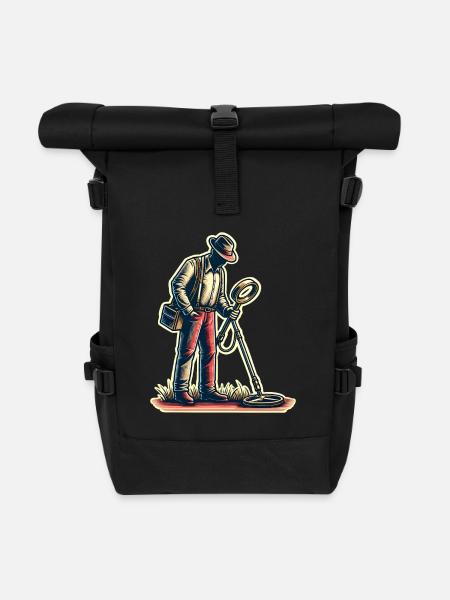 Sondeln Metalldetektor - Rolltop Rucksack - Schwarz