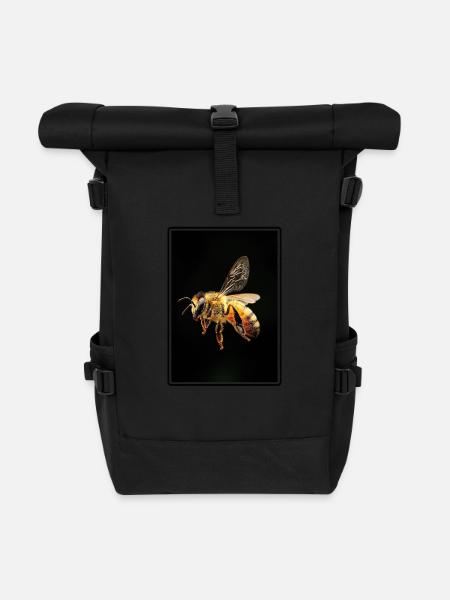 Bienen Biene - Rolltop Rucksack - Schwarz