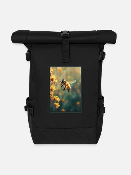 Bienen Biene - Rolltop Rucksack - Schwarz
