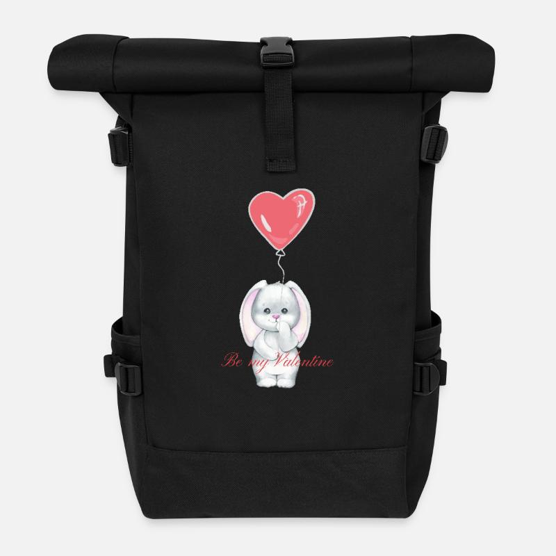 Be My Valentine - Rolltop Rucksack - Schwarz