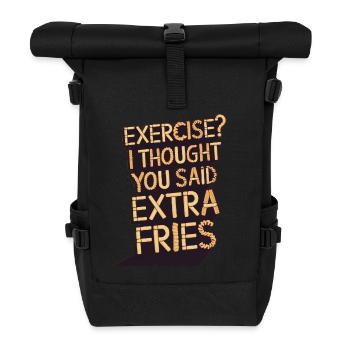 Exercice, je pensais que vous aviez dit frites supplémentaires - Sac à dos roll top - noir - Devant