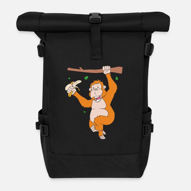 Orang Utan - Rolltop Rucksack - Schwarz