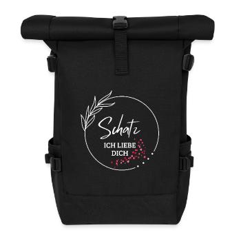 Ich liebe Dich - Rolltop Rucksack - Schwarz - Vorne