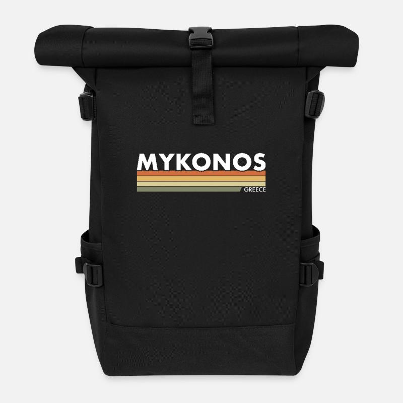 Mykonos Grèce Grec - Sac à dos roll top - noir