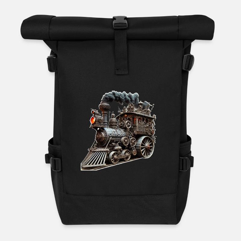 VIEUX TRAIN - Sac à dos roll top - noir