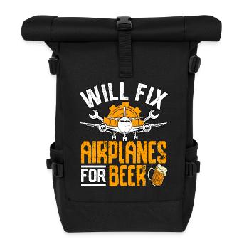 Réparera les avions pour la bière - Sac à dos roll top - noir - Devant