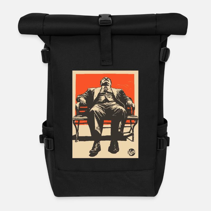 Propaganda Boreout-Mann auf Bank - Rolltop Rucksack - Schwarz