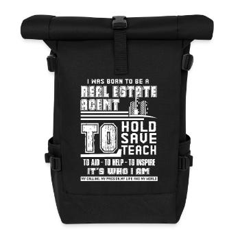 Real Estate Agent Born To Be A Real Estate Agent - Roll Top Backpack - black - Front